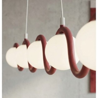 Lámpara colgante Isar Burdeos (5 luces)