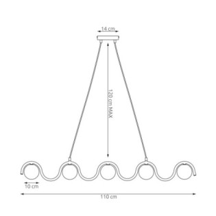 Lámpara colgante Isar Burdeos (5 luces)