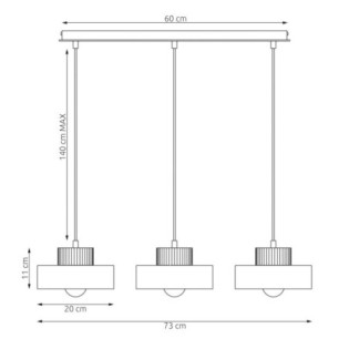 Lámpara colgante Laba Moca (3 luces)