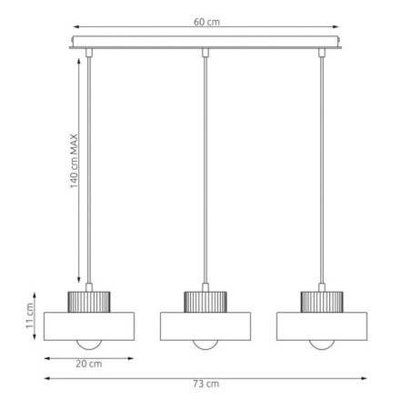 Lámpara colgante Laba Moca (3 luces)
