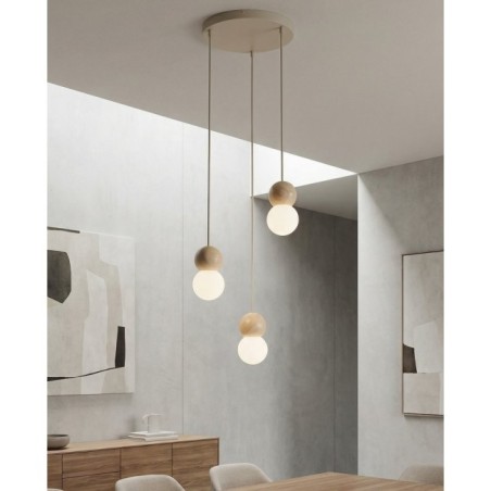 Lámpara colgante Bara Moca (3 luces)