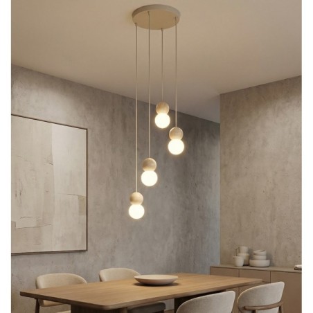 Lámpara colgante Bara Moca (4 luces)