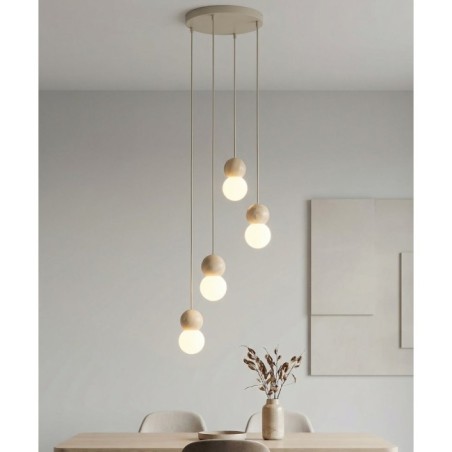 Lámpara colgante Bara Moca (4 luces)