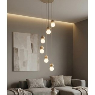 Lámpara colgante Bara Moca (6 luces)