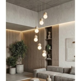 Lámpara colgante Bara Moca (6 luces)