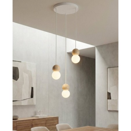 Lámpara colgante Bara Blanco (3 luces)