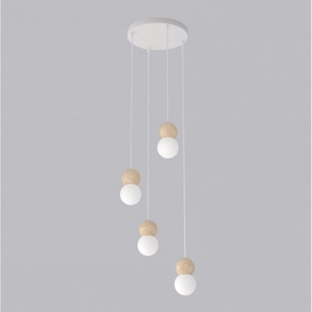 Lámpara colgante Bara Blanco (4 luces)