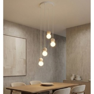 Lámpara colgante Bara Blanco (4 luces)