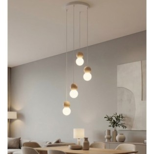 Lámpara colgante Bara Blanco (4 luces)