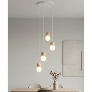 Lámpara colgante Bara Blanco (4 luces)