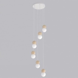 Lámpara colgante Bara Blanco (6 luces)