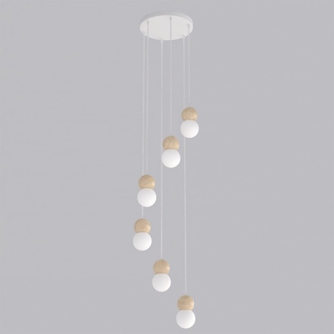 Lámpara colgante Bara Blanco (6 luces)