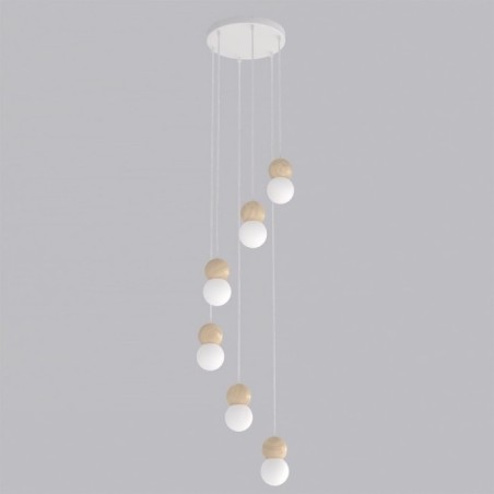 Lámpara colgante Bara Blanco (6 luces)