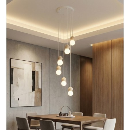 Lámpara colgante Bara Blanco (6 luces)