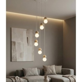 Lámpara colgante Bara Blanco (6 luces)