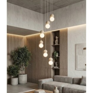Lámpara colgante Bara Blanco (6 luces)