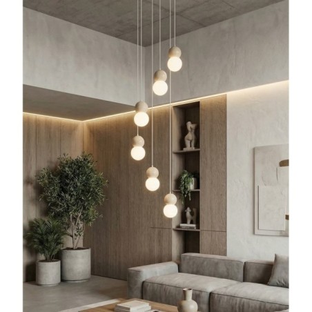 Lámpara colgante Bara Blanco (6 luces)