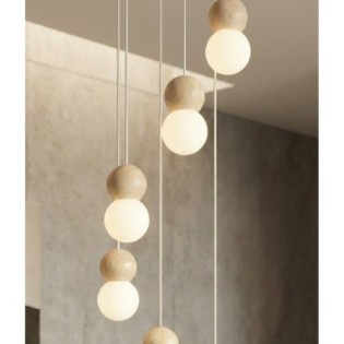 Lámpara colgante Bara Blanco (6 luces)