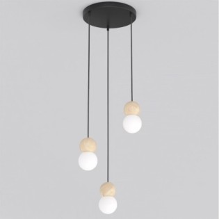 Lámpara colgante Bara Negro (3 luces)