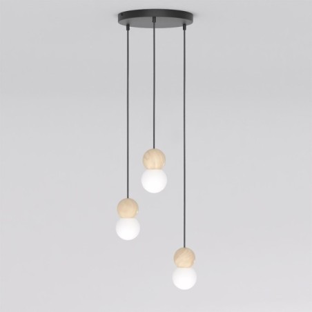 Lámpara colgante Bara Negro (3 luces)