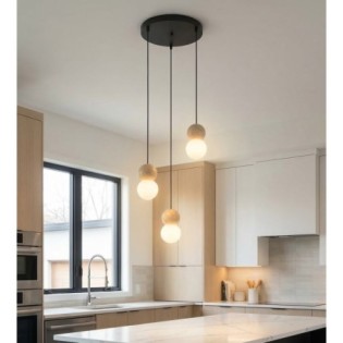 Lámpara colgante Bara Negro (3 luces)