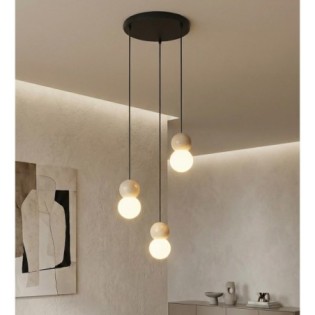 Lámpara colgante Bara Negro (3 luces)