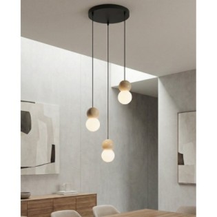 Lámpara colgante Bara Negro (3 luces)