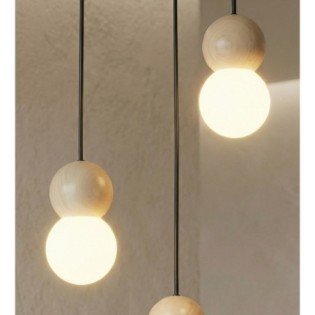Lámpara colgante Bara Negro (3 luces)