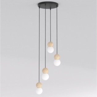 Lámpara colgante Bara Negro (4 luces)