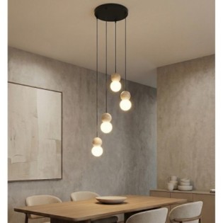 Lámpara colgante Bara Negro (4 luces)