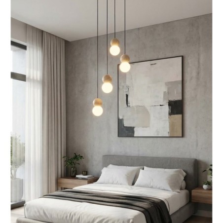 Lámpara colgante Bara Negro (4 luces)