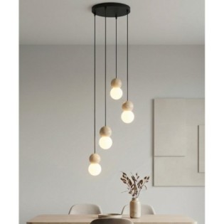 Lámpara colgante Bara Negro (4 luces)