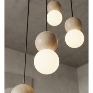 Lámpara colgante Bara Negro (4 luces)