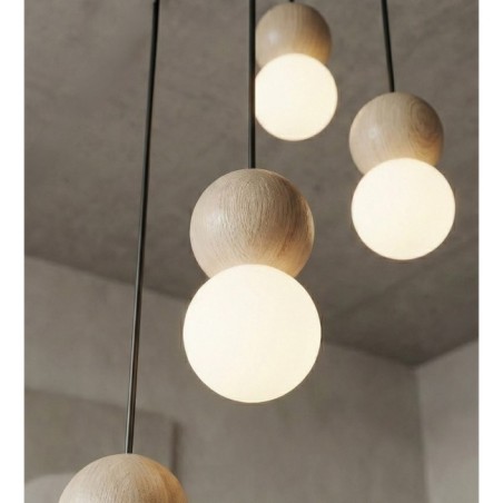 Lámpara colgante Bara Negro (4 luces)