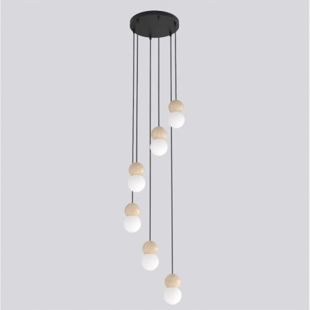 Lámpara colgante Bara Negro (6 luces)