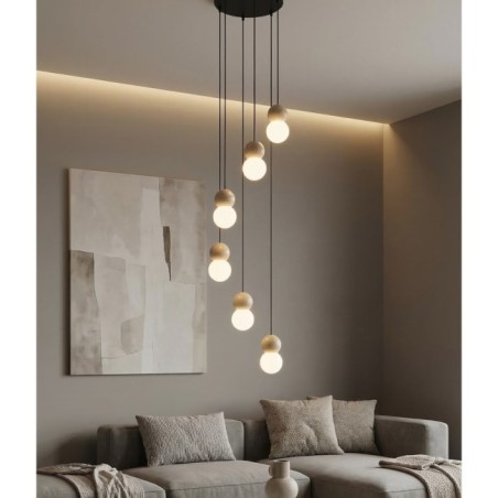 Lámpara colgante Bara Negro (6 luces)