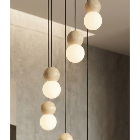 Lámpara colgante Bara Negro (6 luces)