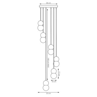Lámpara colgante Bara Negro (6 luces)