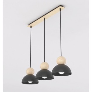 Lámpara colgante Reta Negro (3 luces)