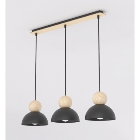Lámpara colgante Reta Negro (3 luces)