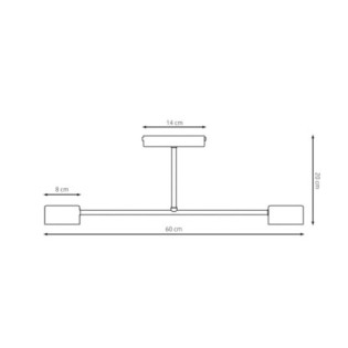 Lámpara de techo Lim Burdeos (2 luces)