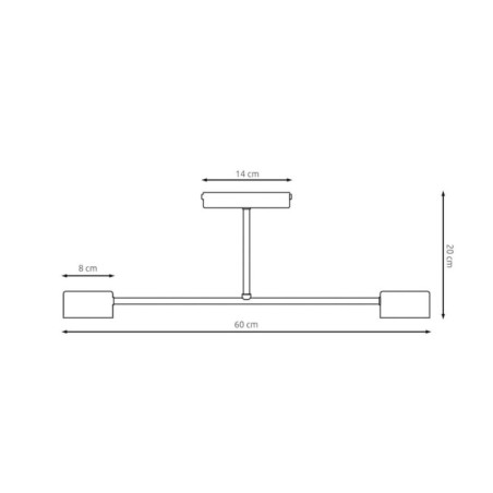 Lámpara de techo Lim Burdeos (2 luces)