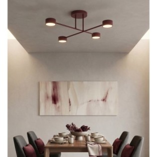 Lámpara de techo Lim Burdeos (4 luces)