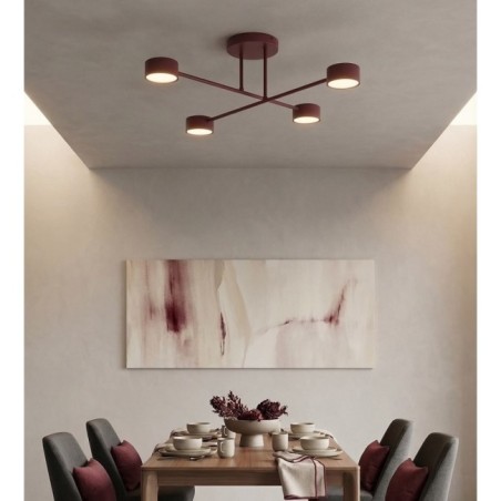 Lámpara de techo Lim Burdeos (4 luces)