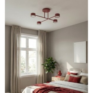 Lámpara de techo Lim Burdeos (4 luces)