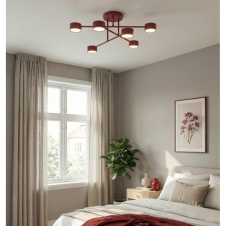 Lámpara de techo Lim Burdeos (6 luces)