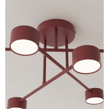Lámpara de techo Lim Burdeos (6 luces)