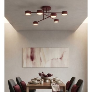 Lámpara de techo Lim Burdeos (6 luces)