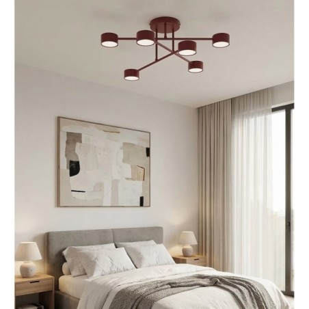 Lámpara de techo Lim Burdeos (6 luces)
