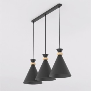 Lámpara colgante Due Negro (3 luces)